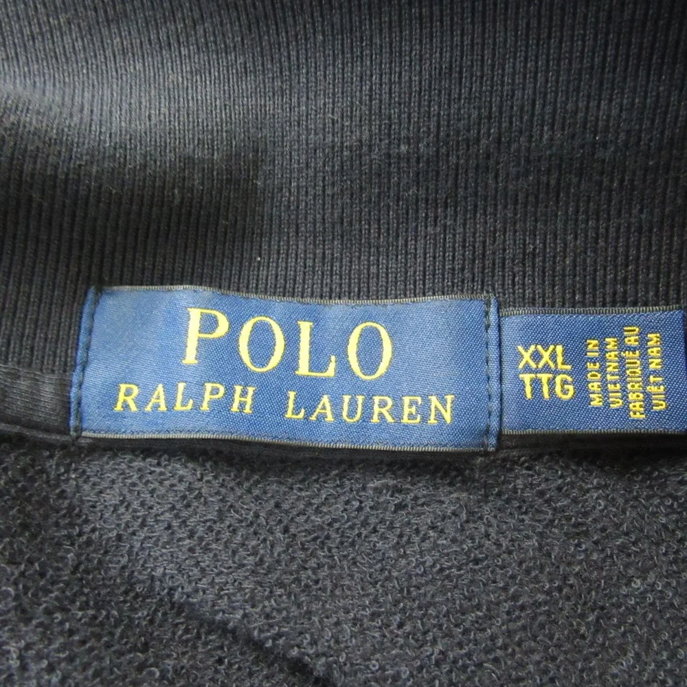 Polo Ralph Lauren Polo Shirt Mens XXL Long Sleeve‎ Navy Blue Soft Fleece Knit